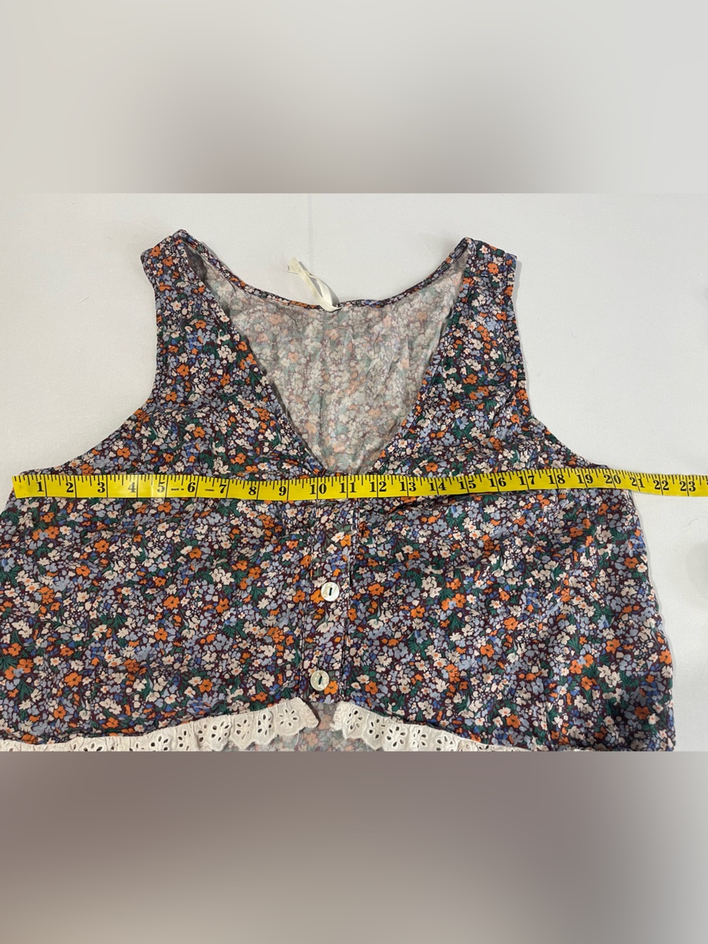 Anthropologie Women’s Multicolor Floral Crop Vest XL Top - Picture 5 of 8